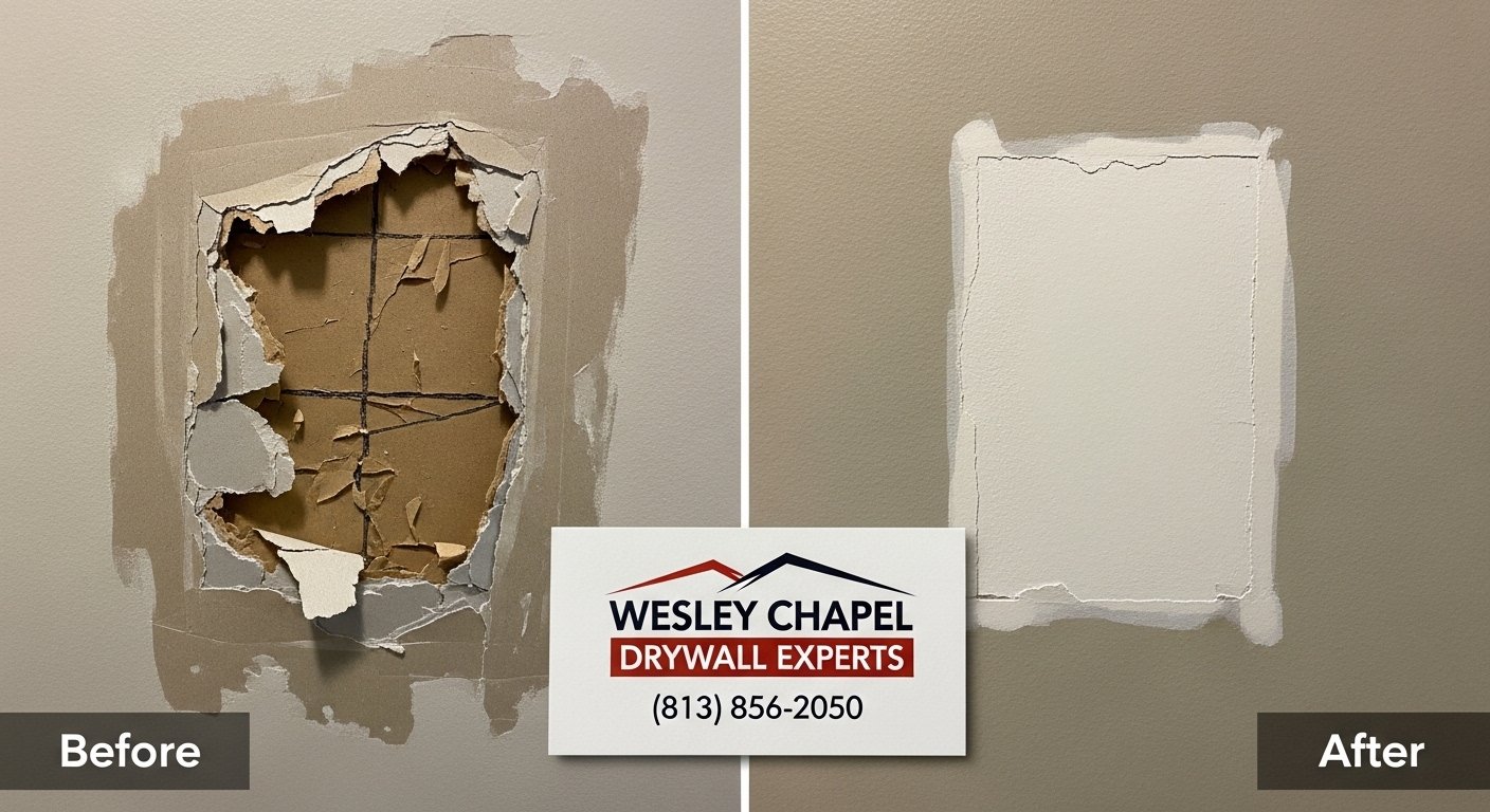 drywall damage around windows photo