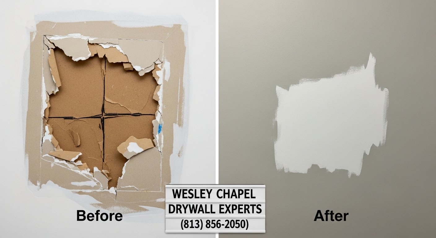 small hole and dent drywall repair photo
