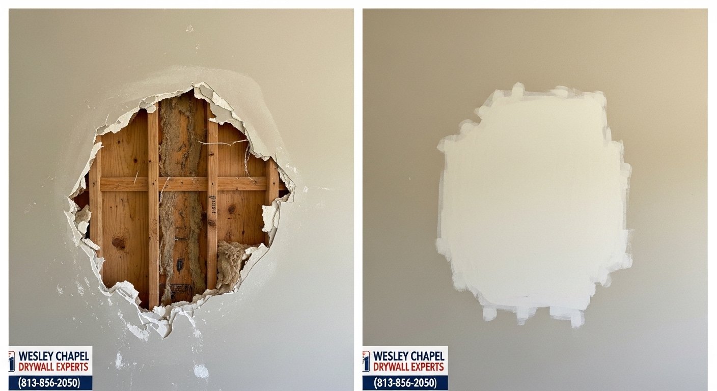 large hole in drywall photo