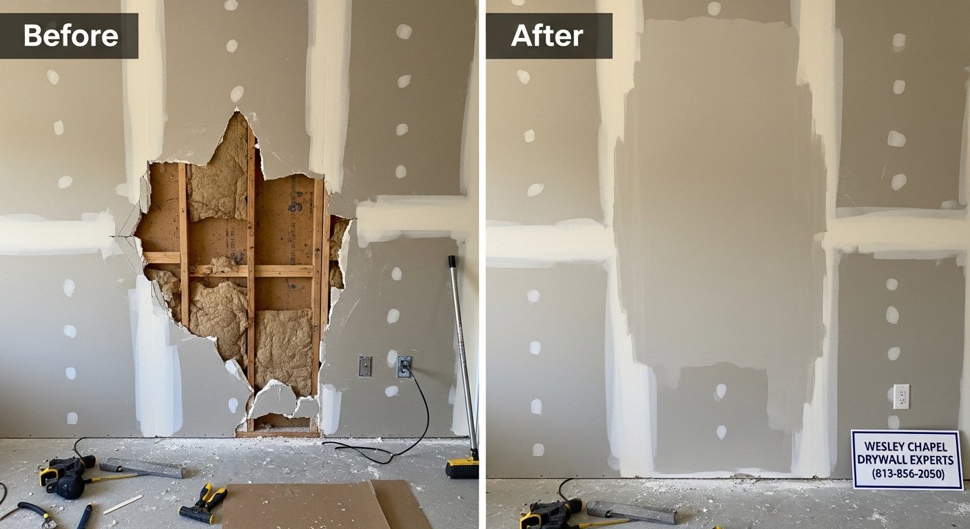 uneven drywall surface repair photo