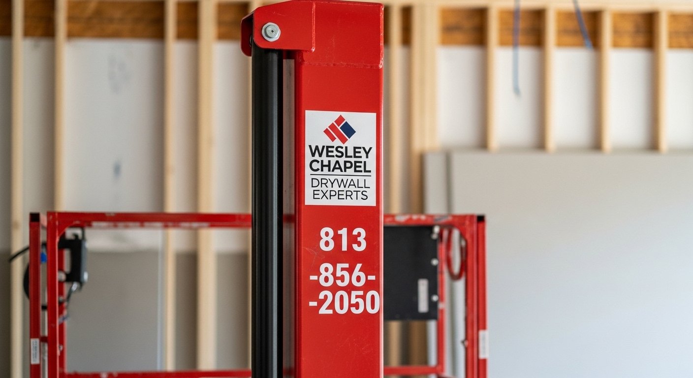 Ceiling installation equipment prepared for a drywall project