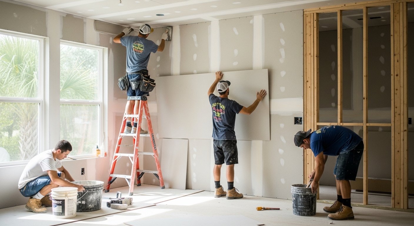 wesley chapel drywall repair and installation photo