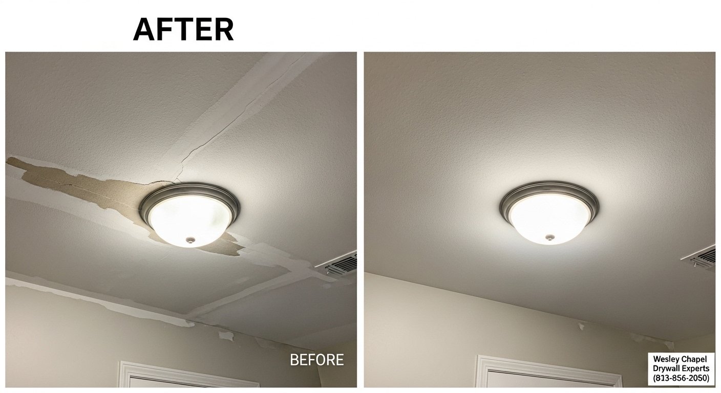 water stained ceiling drywall photo